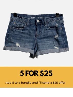 Old Navy Boyfriend distressed shorts.